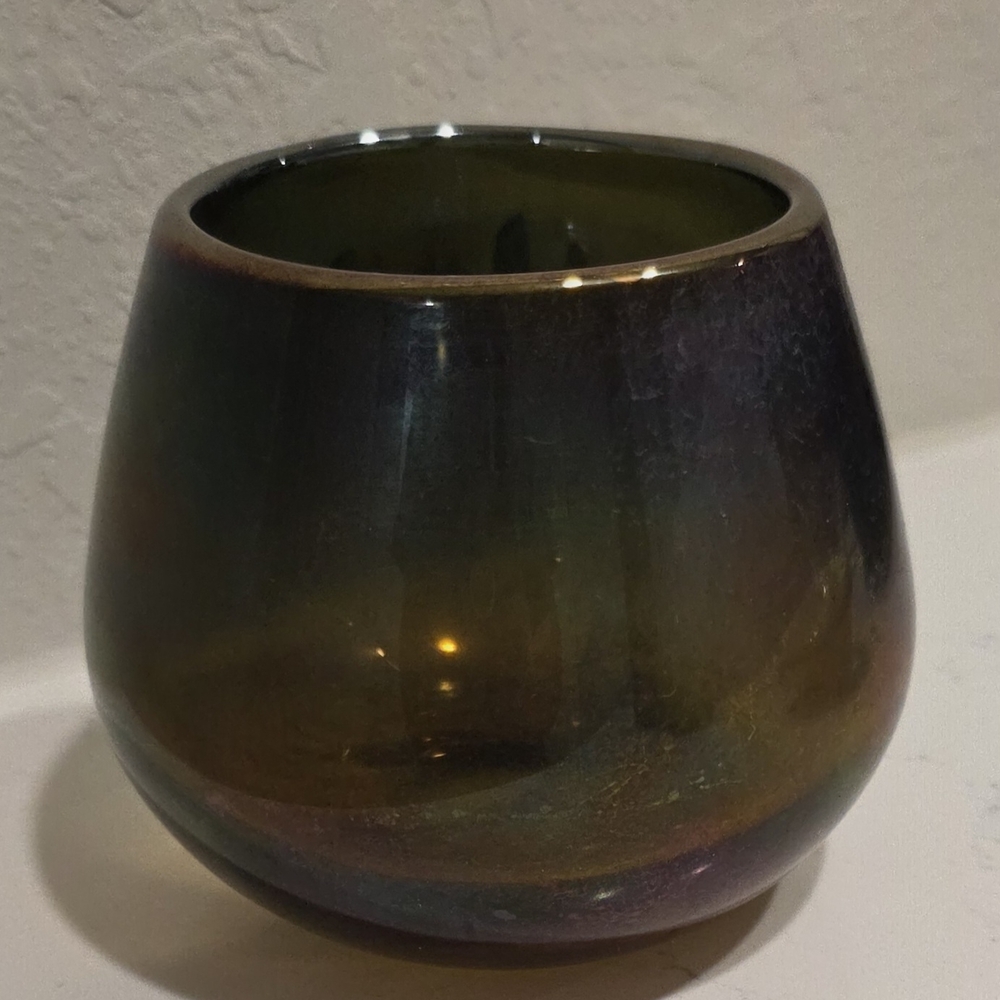 Iridescent Glass Candle Holder